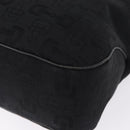 GUCCI Jackie Hand Bag Canvas Black Gold 145818 Auth BA14468A-14