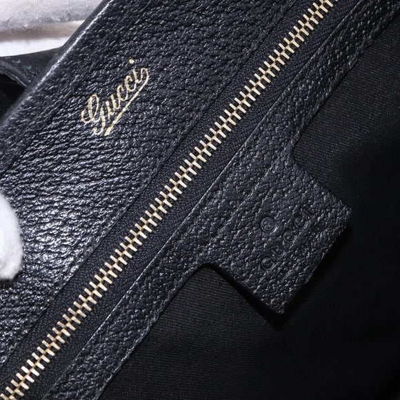 GUCCI Jackie Hand Bag Canvas Black Gold 145818 Auth BA14468A
