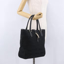 GUCCI Jackie Hand Bag Canvas Black Gold 145818 Auth BA14468A-22