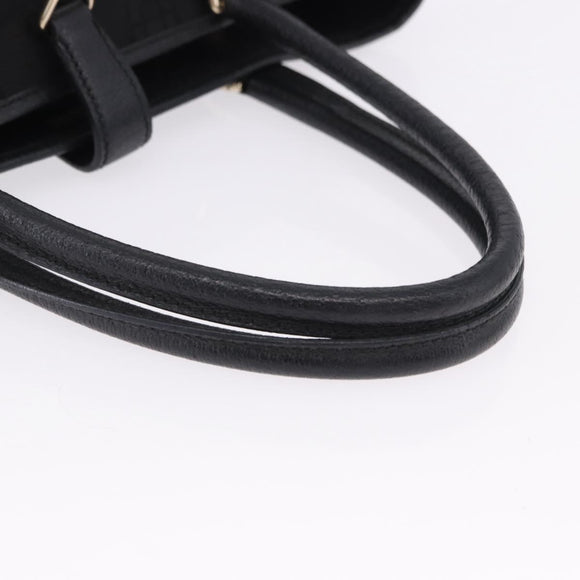 GUCCI Jackie Hand Bag Canvas Black Gold 145818 Auth BA14468A