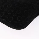 CELINE C Macadam Canvas Hand Bag Suede Black Silver Auth BA14469A-16