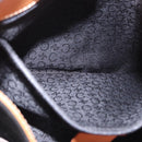 CELINE C Macadam Canvas Hand Bag Suede Black Silver Auth BA14469A-21