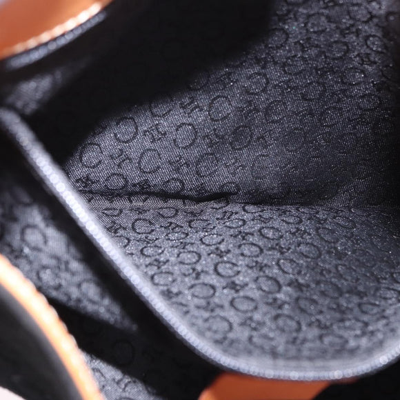CELINE C Macadam Canvas Hand Bag Suede Black Silver Auth BA14469A