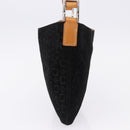CELINE C Macadam Canvas Hand Bag Suede Black Silver Auth BA14469A-4