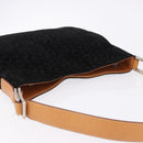 CELINE C Macadam Canvas Hand Bag Suede Black Silver Auth BA14469A-6