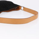 CELINE C Macadam Canvas Hand Bag Suede Black Silver Auth BA14469A-7
