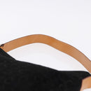 CELINE C Macadam Canvas Hand Bag Suede Black Silver Auth BA14469A-8