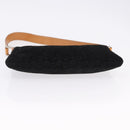 CELINE C Macadam Canvas Hand Bag Suede Black Silver Auth BA14469A-5