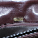 BALLY Quilted Hand Bag Suede Dark Brown Gold Auth BA1447-17