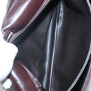 BALLY Quilted Hand Bag Suede Dark Brown Gold Auth BA1447-11