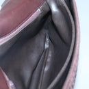 BALLY Quilted Hand Bag Suede Dark Brown Gold Auth BA1447-18