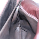 BALLY Quilted Hand Bag Suede Dark Brown Gold Auth BA1447-19