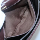 BALLY Quilted Hand Bag Suede Dark Brown Gold Auth BA1447-12