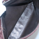 BALLY Quilted Hand Bag Suede Dark Brown Gold Auth BA1447-20