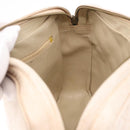 CHANEL Matelasse Shoulder Bag Lamb Skin White Gold CC Auth BA14472-20