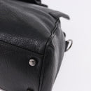 CARTIER Hand Bag Leather Black Silver Auth BA14473-13