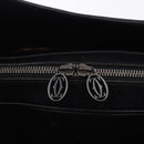 CARTIER Hand Bag Leather Black Silver Auth BA14473-14