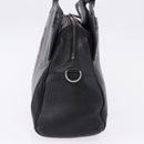 CARTIER Hand Bag Leather Black Silver Auth BA14473-4