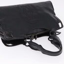 CARTIER Hand Bag Leather Black Silver Auth BA14473-6