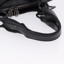 CARTIER Hand Bag Leather Black Silver Auth BA14473-7