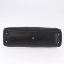 CARTIER Hand Bag Leather Black Silver Auth BA14473-9