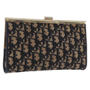 Christian Dior Trotter Canvas Clutch Bag Navy Gold Auth BA14475-1