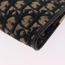 Christian Dior Trotter Canvas Clutch Bag Navy Gold Auth BA14475-11