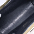 Christian Dior Trotter Canvas Clutch Bag Navy Gold Auth BA14475-13