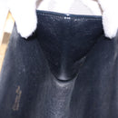 Christian Dior Trotter Canvas Clutch Bag Navy Gold Auth BA14475-15