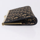 Christian Dior Trotter Canvas Clutch Bag Navy Gold Auth BA14475-5
