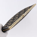 Christian Dior Trotter Canvas Clutch Bag Navy Gold Auth BA14475-6