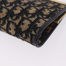 Christian Dior Trotter Canvas Clutch Bag Navy Gold Auth BA14475-9