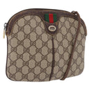 GUCCI GG Supreme Web Sherry Line Bag PVC Beige Gold 904 02 047 Auth BA14476-1