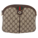 GUCCI GG Supreme Web Sherry Line Bag PVC Beige Gold 904 02 047 Auth BA14476-2