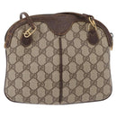 GUCCI GG Supreme Web Sherry Line Bag PVC Beige Gold 904 02 047 Auth BA14476-3