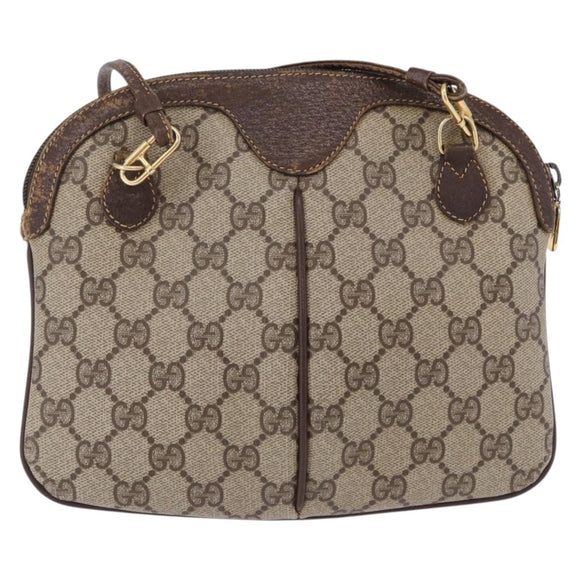 GUCCI GG Supreme Web Sherry Line Bag PVC Beige Gold 904 02 047 Auth BA14476