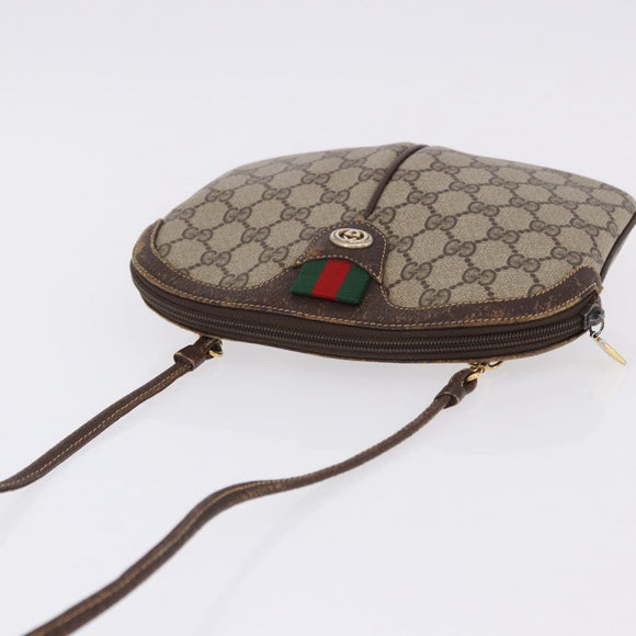 GUCCI GG Supreme Web Sherry Line Bag PVC Beige Gold 904 02 047 Auth BA14476