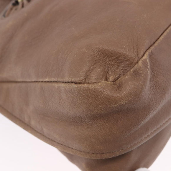 Chloe Hand Bag Leather 2way Brown Gold Auth BA14477A