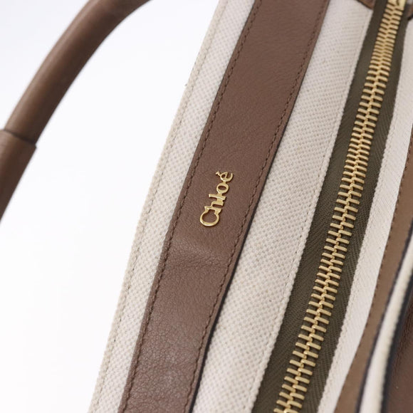 Chloe Hand Bag Leather 2way Brown Gold Auth BA14477A