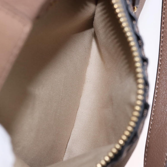 Chloe Hand Bag Leather 2way Brown Gold Auth BA14477A
