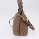 Chloe Hand Bag Leather 2way Brown Gold Auth BA14477A-4