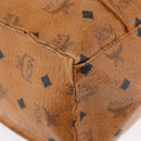 MCM Vicetos Logogram Tote Bag PVC Leather Brown Gold Auth BA14482A-9