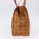 MCM Vicetos Logogram Tote Bag PVC Leather Brown Gold Auth BA14482A-3