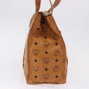 MCM Vicetos Logogram Tote Bag PVC Leather Brown Gold Auth BA14482A-4