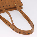 MCM Vicetos Logogram Tote Bag PVC Leather Brown Gold Auth BA14482A-7