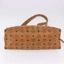 MCM Vicetos Logogram Tote Bag PVC Leather Brown Gold Auth BA14482A-5