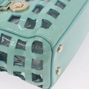 VERSACE Hand Bag Patent leather 2way Green Gold Auth BA14483-16