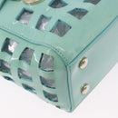 VERSACE Hand Bag Patent leather 2way Green Gold Auth BA14483-18