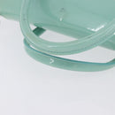 VERSACE Hand Bag Patent leather 2way Green Gold Auth BA14483-8