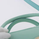 VERSACE Hand Bag Patent leather 2way Green Gold Auth BA14483-14
